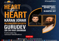 करण जौहर श्री श्री रविशंकर के साथ मिलके #HeartToHeart शो के उद्घाटन के साथ होंगे पहले होस्ट