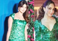 All That Shimmers is Our Gold: Actresses Urvashi Rautela and Kiara Advani dress alike in Shimmer dress – Who’s Green is the Win?