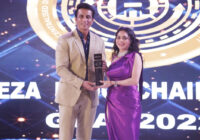 Actress Nikita Rawal Is Awarded at the Goa Summit By Bollywood Star Sonu Sood