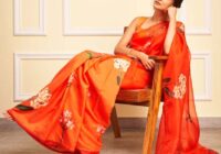 Aahana Kumra shines bright like a diva in a Stylish orange printed Saree Aahana Kumra shines bright like a diva in a Stylish orange printed Saree