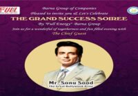 The Grand success Soiree is to be held in Mumbai on 7th July and would be graced by presence of Sonu Sood