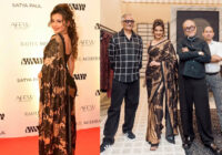 Seerat Kapoor Inaugurates The Store Launch Of Ace Designer Abraham & Thakore In Hyderabad. Donning A Exquisite Georgette Foil Printed Saree