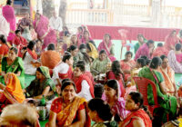 विद्याधाम पर मां अंजनि मातृशक्ति मंडल द्वारा नर्मदेश्वर पार्थिव शिवलिंग का पूजन
