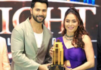 Actor & Producer Nikita Rawal Honoured by Varun Dhawan at Award Function